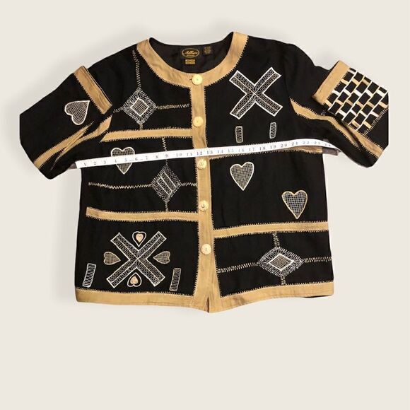 Flax Allure shacket type embroidered patchwork womens top size M - Picture 10 of 13